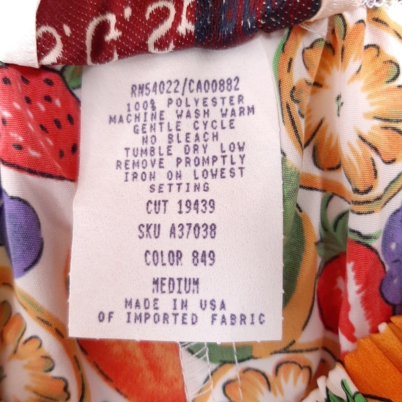 S.G. Sport vintage novelty fruit print high waisted elastic lightweight shorts - Picture 8 of 8